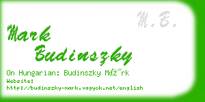 mark budinszky business card